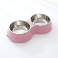 HKM-444883 Stainless Steel Double Pet Bowls for Food and Water – Durable and Safe Feeding Dish for Dogs and Cats