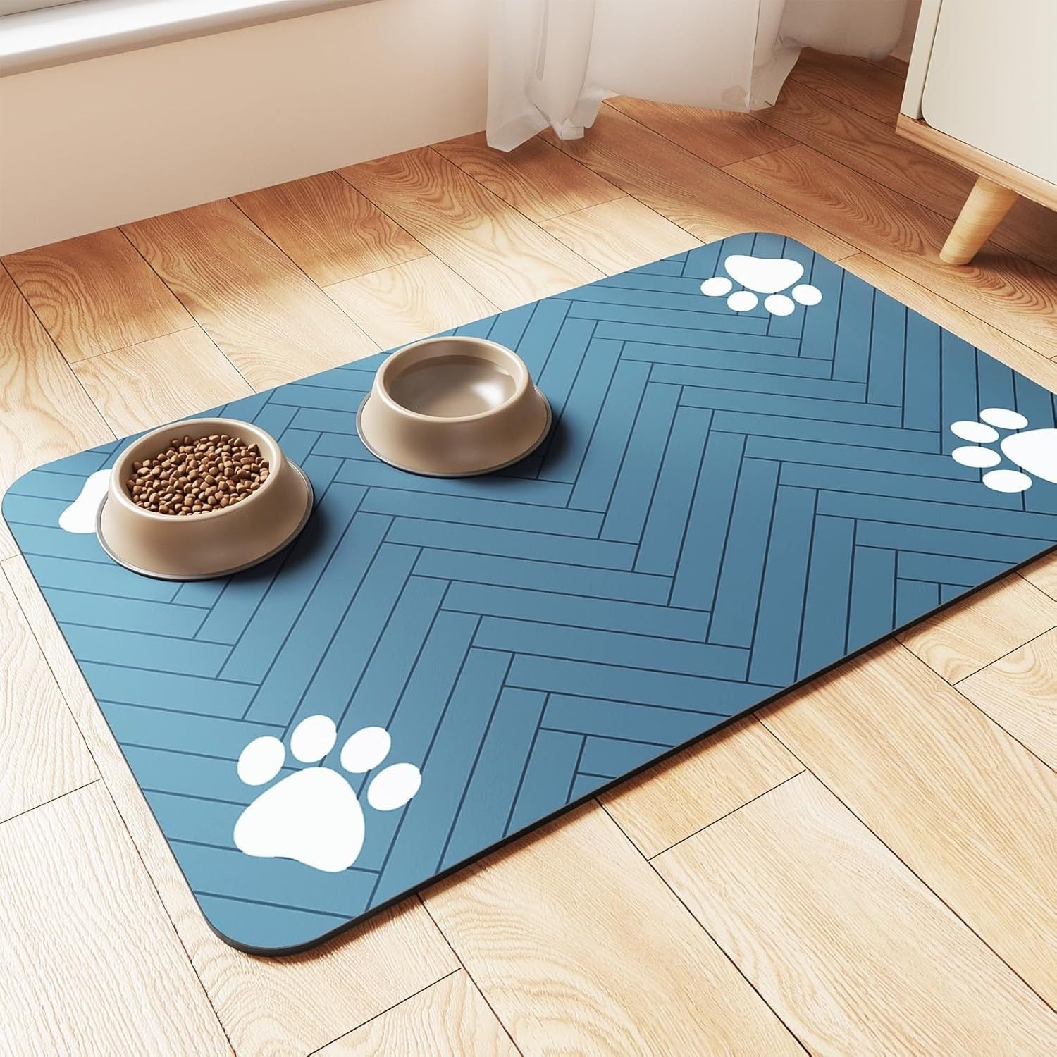 HKM-445075 Diatom Ooze Feeding Floor Mat for Pets - Splash-Proof, Quick-Drying, and Water-Absorbing