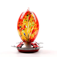 HKM-445139 Stained Glass Hummingbird Feeder with Anti-Ant Hook and 4 Feeding Ports