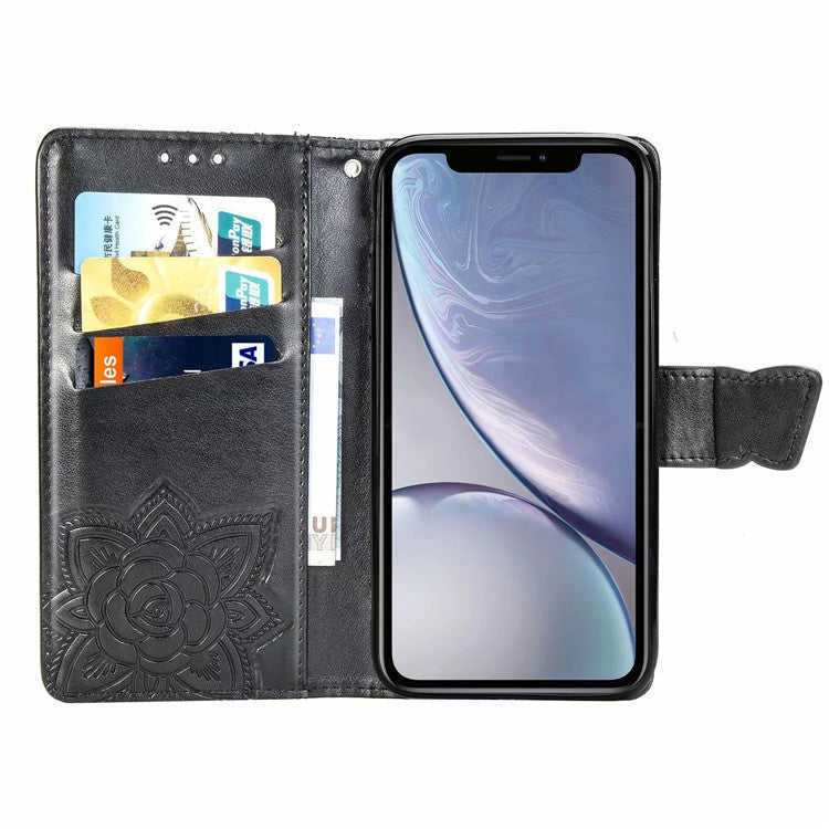 HKM-445139 Three-Dimensional Embossed Butterfly Wallet Flip Phone Case for iPhone 6/7/8/X Series in Multiple Colors