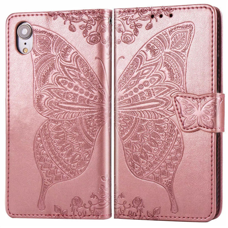HKM-445139 Three-Dimensional Embossed Butterfly Wallet Flip Phone Case for iPhone 6/7/8/X Series in Multiple Colors