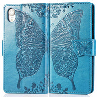 HKM-445139 Three-Dimensional Embossed Butterfly Wallet Flip Phone Case for iPhone 6/7/8/X Series in Multiple Colors