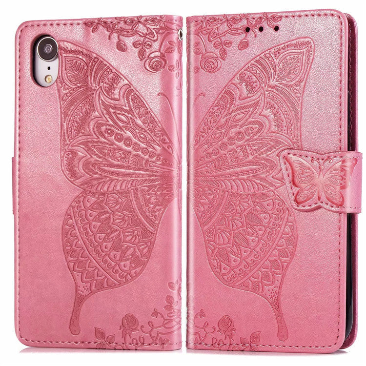 HKM-445139 Three-Dimensional Embossed Butterfly Wallet Flip Phone Case for iPhone 6/7/8/X Series in Multiple Colors