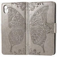 HKM-445139 Three-Dimensional Embossed Butterfly Wallet Flip Phone Case for iPhone 6/7/8/X Series in Multiple Colors
