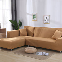 HKM-445267 Universal Non-Slip Sofa Cover in Solid Colors for Sectional & Lounge Furniture