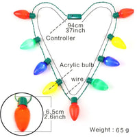 HKM-445331 Luminous Colorful Bulb Necklace for Parties and Holiday Celebrations - 9 or 13 Lights Available