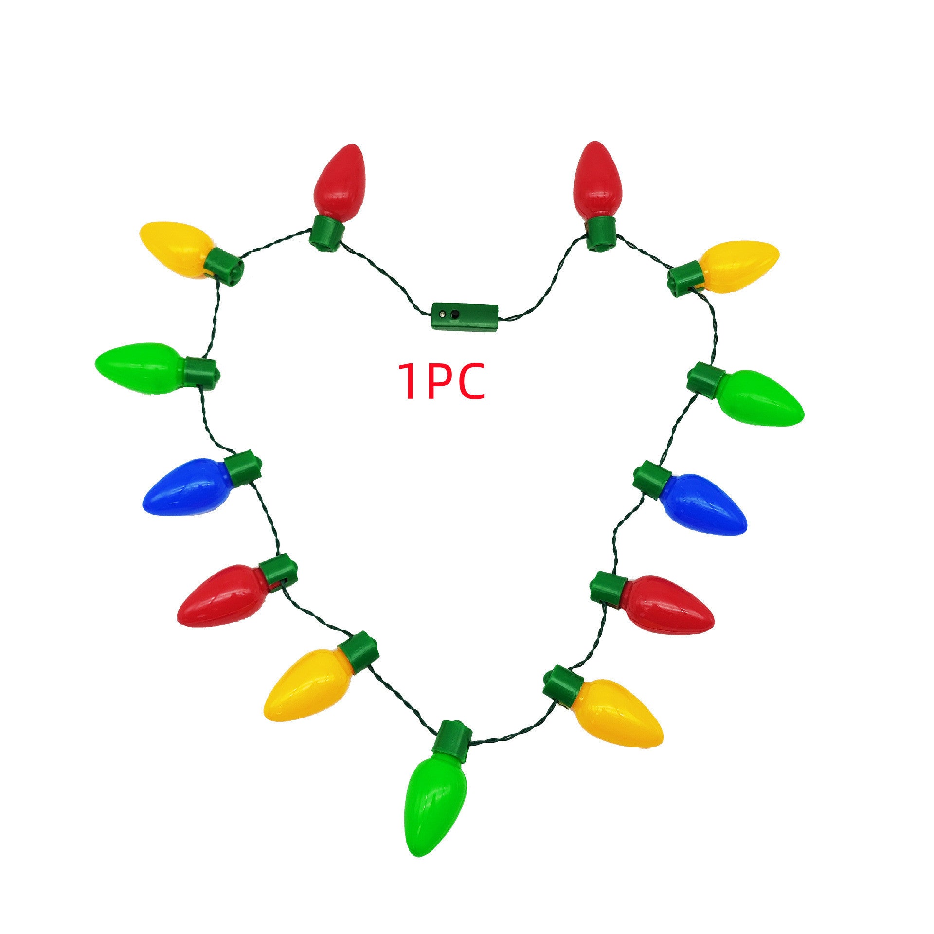 HKM-445331 Luminous Colorful Bulb Necklace for Parties and Holiday Celebrations - 9 or 13 Lights Available