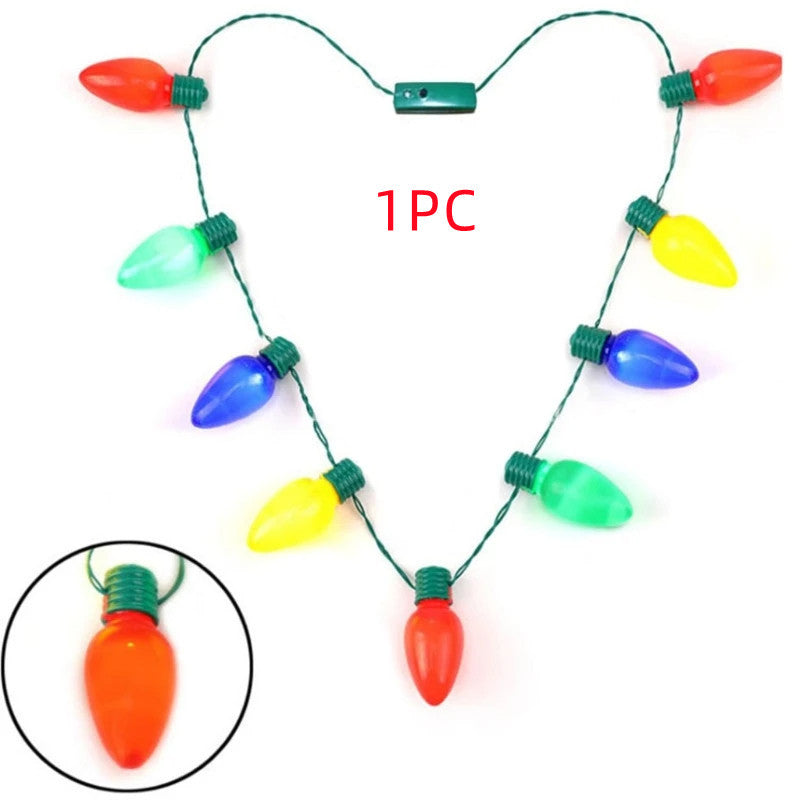 HKM-445331 Luminous Colorful Bulb Necklace for Parties and Holiday Celebrations - 9 or 13 Lights Available
