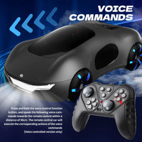 HKM-445459 Future Sci-Fi RC Stunt Car with Spray Light and Sound for Kids, Sound-Controlled Remote Drift Car