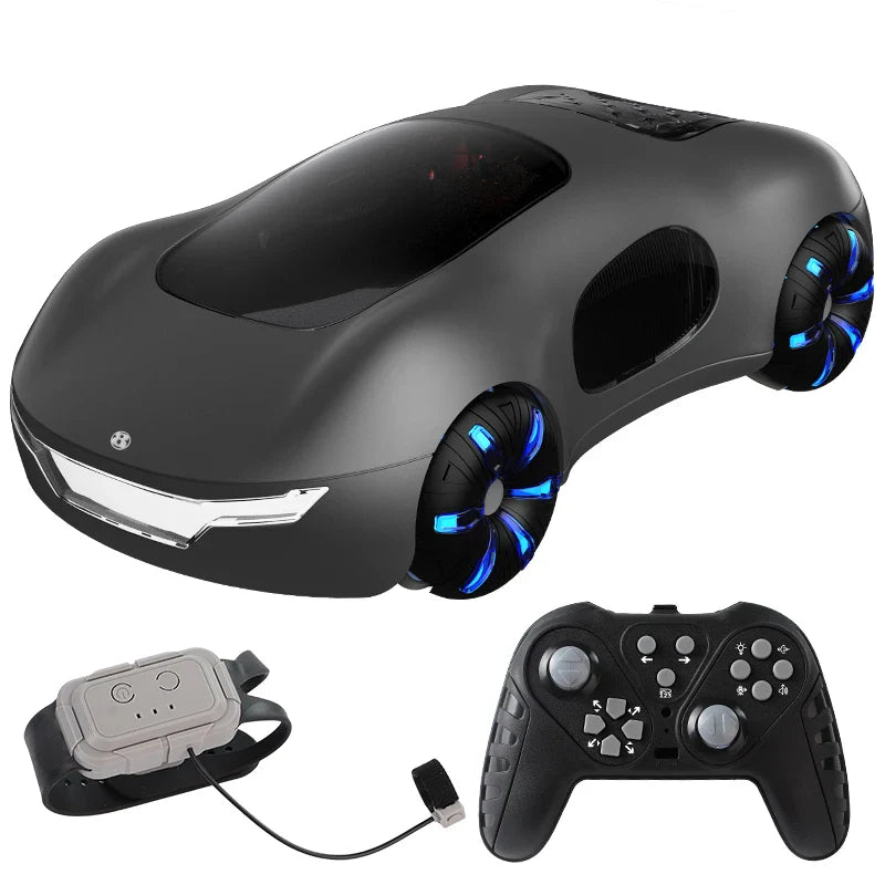 HKM-445459 Future Sci-Fi RC Stunt Car with Spray Light and Sound for Kids, Sound-Controlled Remote Drift Car