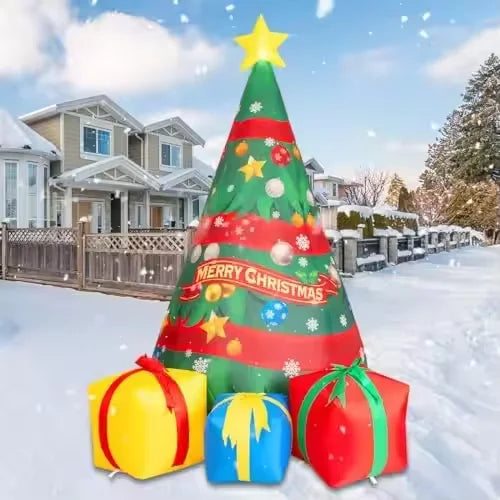KTX-445651 7 FT Christmas Inflatable Tree with Built-in LEDs for Indoor and Outdoor Decorations