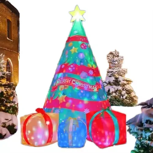 KTX-445651 7 FT Christmas Inflatable Tree with Built-in LEDs for Indoor and Outdoor Decorations