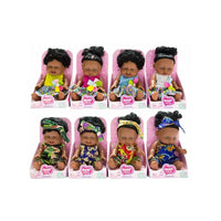 HKM-445843 African Girl Baby Doll - 8-Inch Mini Silicone Fashion Doll for Kids Ages 0 to 7 Years
