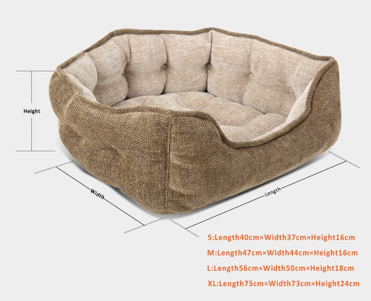 HKM-445843 Bite Resistant Breathable Pet Nest in Army Green, Grey, or Brown, Eco-Friendly Silk Wool, Various Sizes Available
