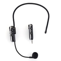 HKM-445907 UHF Wireless Headset with Microphone and Receiver, Compact Design, 30m Range, USB Rechargeable Battery