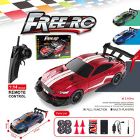 HKM-446035 1/14 Scale 4WD RC Car with Lights, Fast Drifting Remote Control Vehicle for Kids