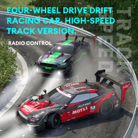 HKM-446035 1/14 Scale 4WD RC Car with Lights, Fast Drifting Remote Control Vehicle for Kids