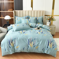 HKM-446035 Cotton Plus Size Quilt Cover Sheet Set - Modern Twill Design with Pillowcase