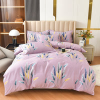 HKM-446035 Cotton Plus Size Quilt Cover Sheet Set - Modern Twill Design with Pillowcase