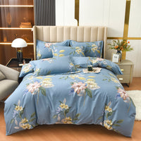 HKM-446035 Cotton Plus Size Quilt Cover Sheet Set - Modern Twill Design with Pillowcase