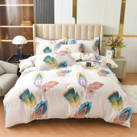 HKM-446035 Cotton Plus Size Quilt Cover Sheet Set - Modern Twill Design with Pillowcase