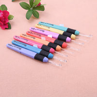 HKM-446035 LED Crochet Hooks Set - 8pcs Multicolor Knitting Needles with Clear Size Markings and Ergonomic Handles