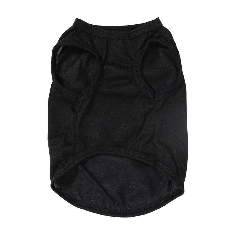 HKM-446227 All-Black Casual Cat Vest - Thin, Cotton, Stain-Resistant Design