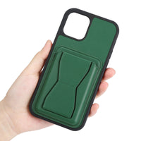 HKM-446291 Faux Leather TPU Back Cover Card Holder Case for iPhone Models