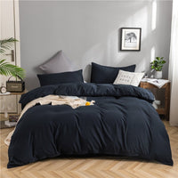 HKM-446355 Modern Minimalist Washed Cotton Four-Piece Bedding Set with Geometric Pattern for 1.8m Bed