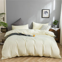 HKM-446355 Modern Minimalist Washed Cotton Four-Piece Bedding Set with Geometric Pattern for 1.8m Bed