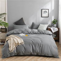 HKM-446355 Modern Minimalist Washed Cotton Four-Piece Bedding Set with Geometric Pattern for 1.8m Bed