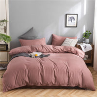 HKM-446355 Modern Minimalist Washed Cotton Four-Piece Bedding Set with Geometric Pattern for 1.8m Bed