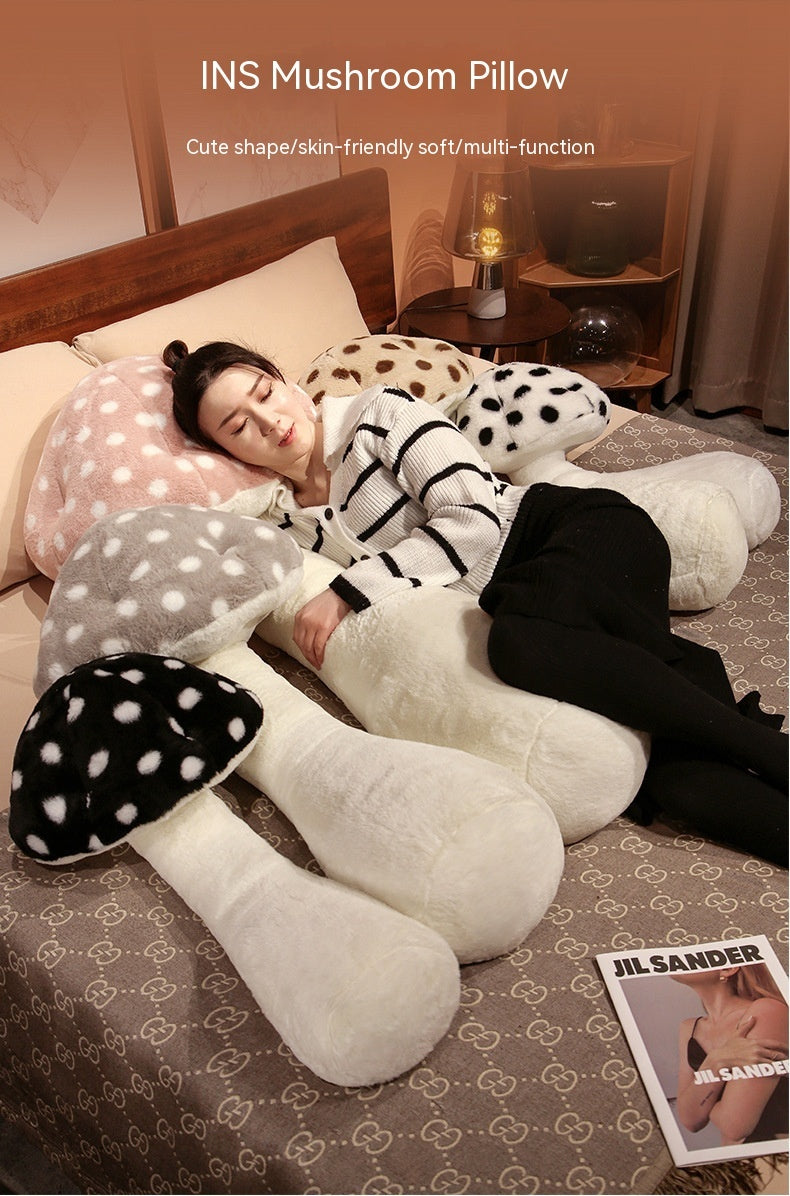 HKM-446483 Cute Big Mushroom-Shaped Plush Pillow for Living Room Backrest - Plants and Flowers Design