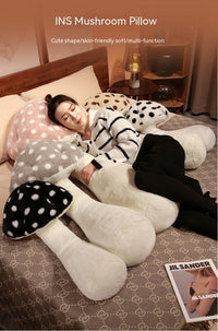 HKM-446483 Cute Big Mushroom-Shaped Plush Pillow for Living Room Backrest - Plants and Flowers Design