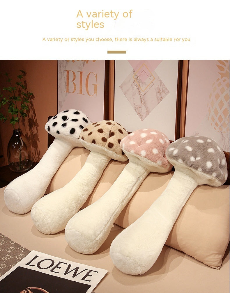 HKM-446483 Cute Big Mushroom-Shaped Plush Pillow for Living Room Backrest - Plants and Flowers Design