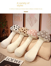 HKM-446483 Cute Big Mushroom-Shaped Plush Pillow for Living Room Backrest - Plants and Flowers Design