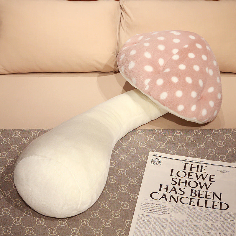 HKM-446483 Cute Big Mushroom-Shaped Plush Pillow for Living Room Backrest - Plants and Flowers Design