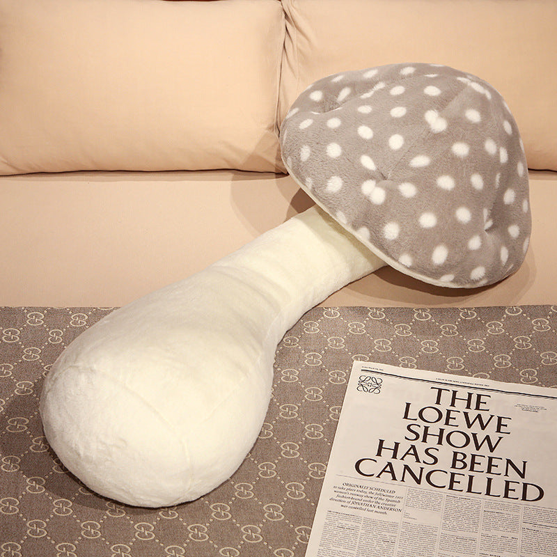 HKM-446483 Cute Big Mushroom-Shaped Plush Pillow for Living Room Backrest - Plants and Flowers Design