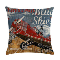 HKM-446739 Retro Movie Subtitles Linen Pillowcase for Sofa and Office Decor