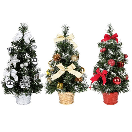 HKM-446803 40CM LED Mini Christmas Tree Night Light Decoration with 20 Lights - Gold, Red, Silver Options