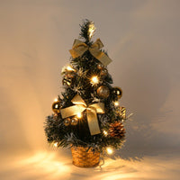 HKM-446803 40CM LED Mini Christmas Tree Night Light Decoration with 20 Lights - Gold, Red, Silver Options