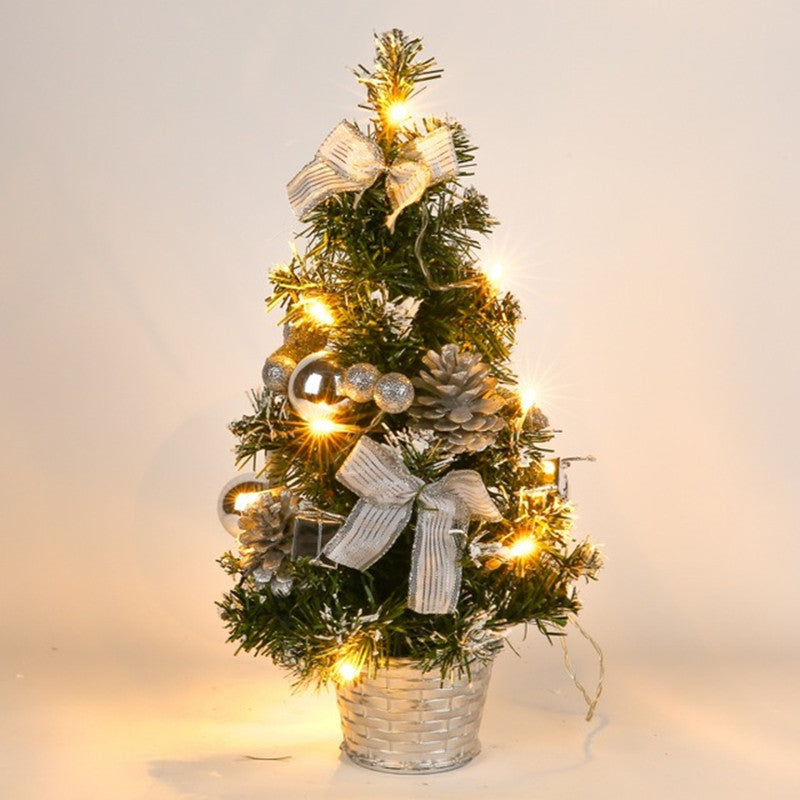 HKM-446803 40CM LED Mini Christmas Tree Night Light Decoration with 20 Lights - Gold, Red, Silver Options
