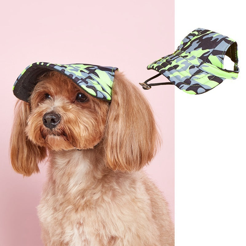 HKM-446867 Pet Baseball Cap for Wind and Sun Protection - Plaid, Camouflage, and Solid Colors Available