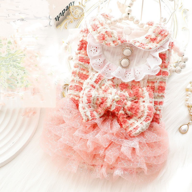HKM-446931 Lace Skirt Dress for Small Dogs in Multiple Colors