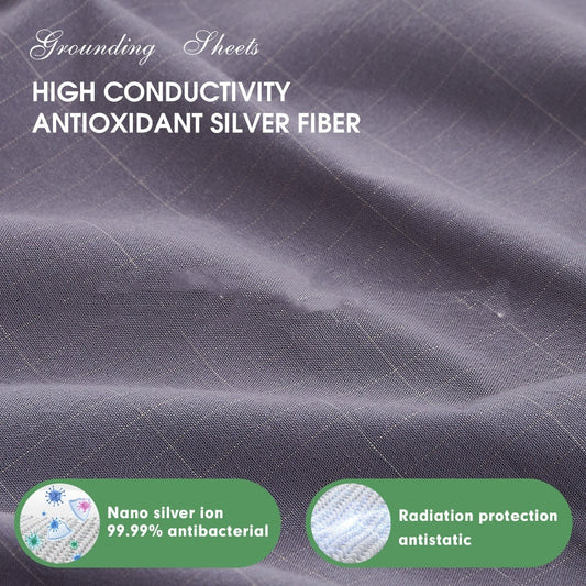 KTX-446995 Antibacterial Anti-static Silver Fiber Fitted Sheet with Pillowcase in Multiple Sizes