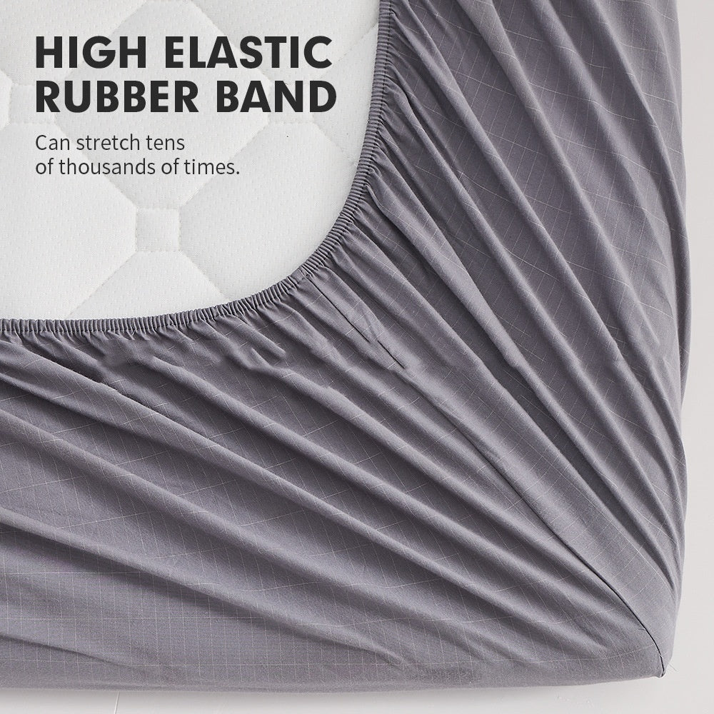 KTX-446995 Antibacterial Anti-static Silver Fiber Fitted Sheet with Pillowcase in Multiple Sizes