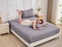 HKM-446995 Antibacterial Anti-static Silver Fiber Fitted Sheet with Pillowcase in Multiple Sizes