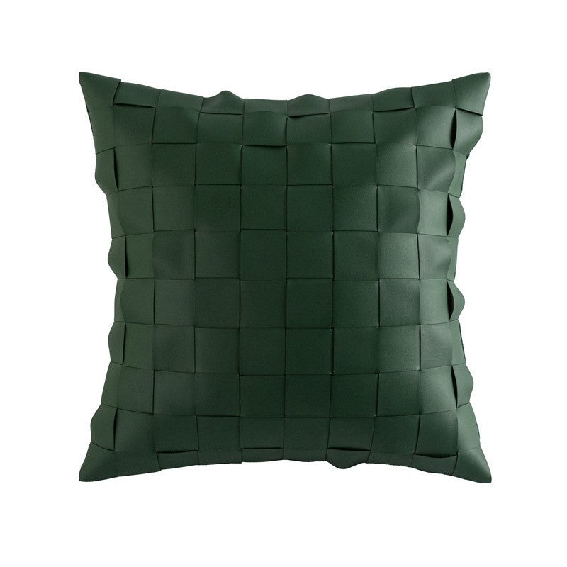 HKM-447315 Geometric Pattern PU Leather Pillowcase 45x45cm