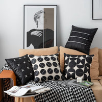 HKM-447315 Geometric Pattern PU Leather Pillowcase 45x45cm