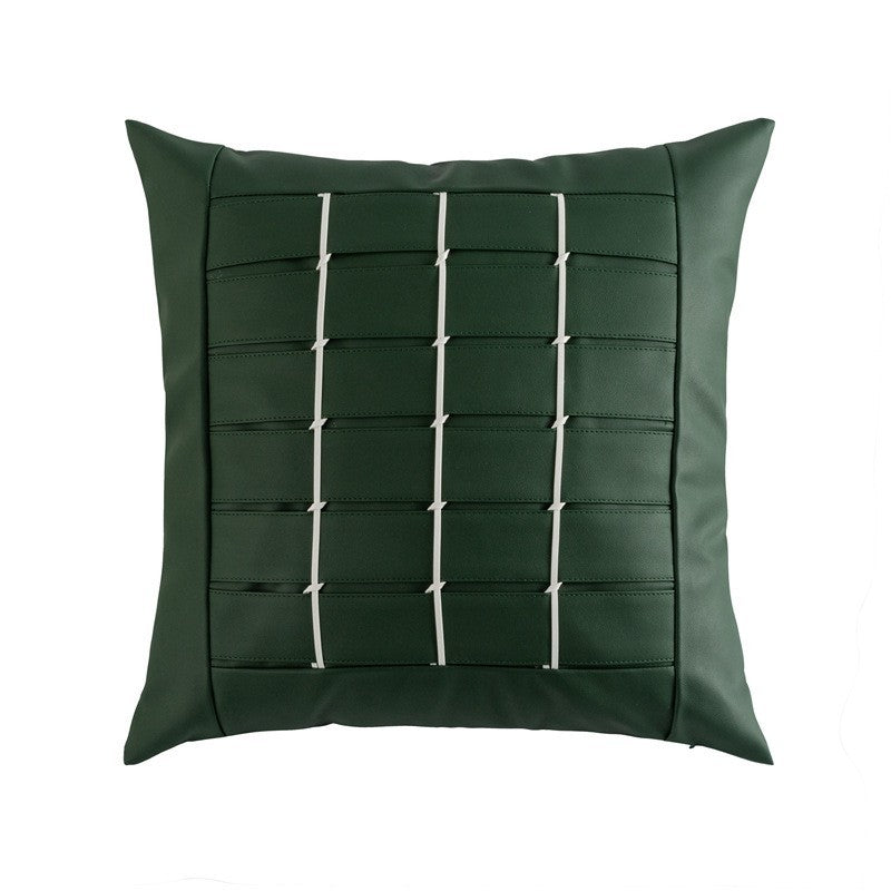 HKM-447315 Geometric Pattern PU Leather Pillowcase 45x45cm